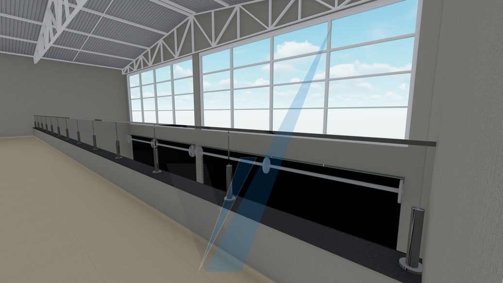 Projeto 3D Parapeito Inox e Vidro