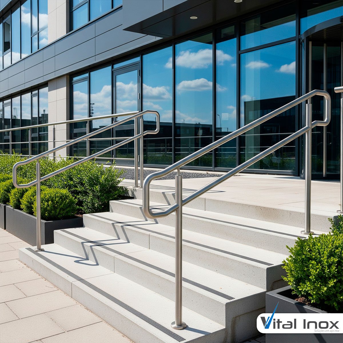 Corrimão de Acessibilidade em Aço Inox