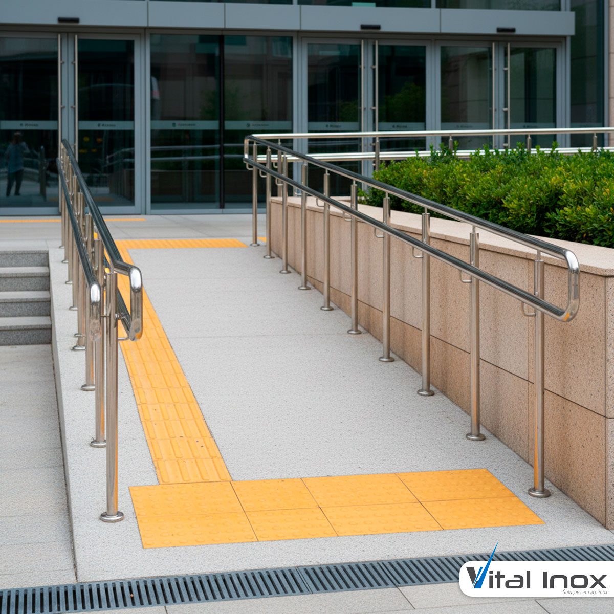 Corrimão de Acessibilidade em Aço Inox