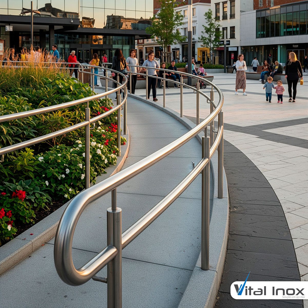 Corrimão de Acessibilidade em Aço Inox