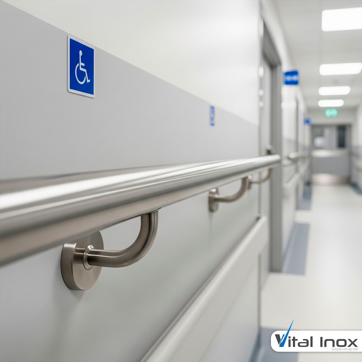 Corrimão de Acessibilidade em Aço Inox