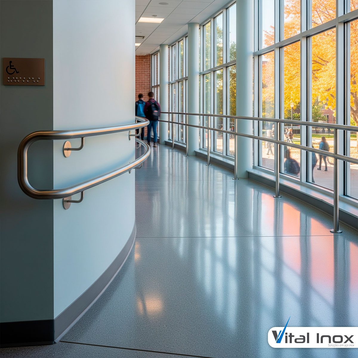 Corrimão de Acessibilidade em Aço Inox