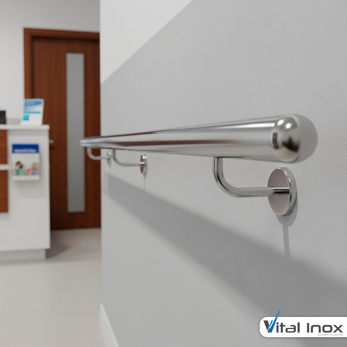 Corrimão de Acessibilidade em Aço Inox