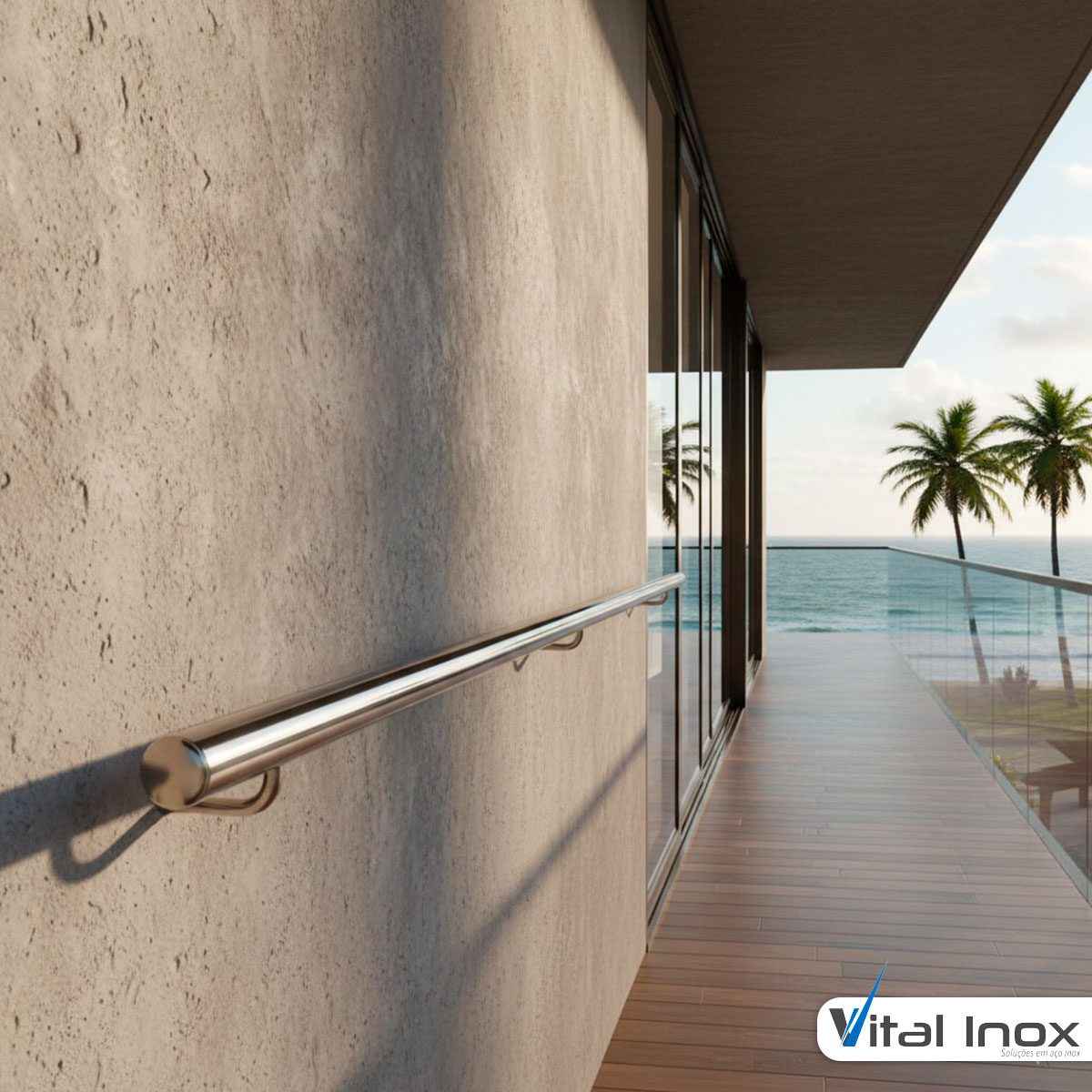Corrimão de Parede em Inox